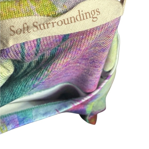 Soft Surroundings Multicolor Abstract Rainbow  Long Sleeves Blouse Size MP - Picture 4 of 8